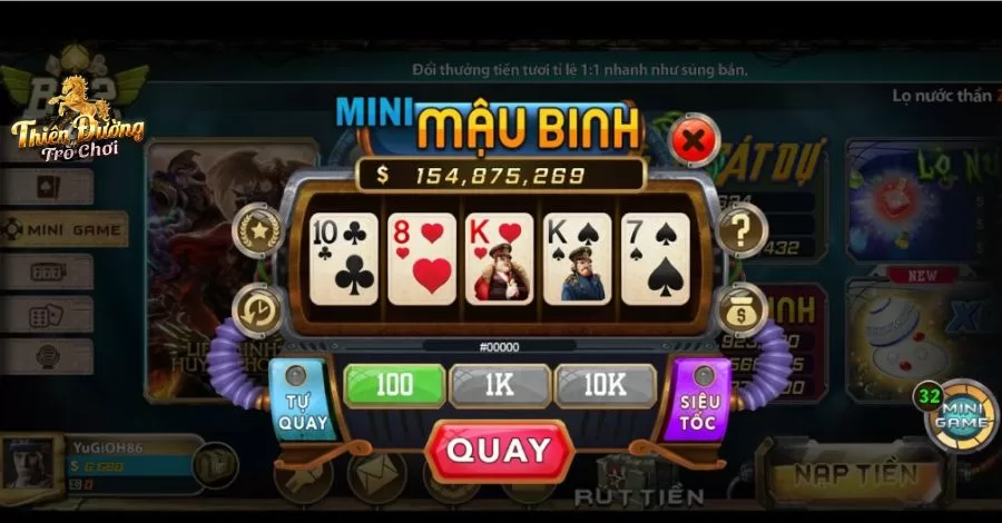 B52 game bài - Những con game đặc biệt nổi bật trên sòng 10 Bài mậu binh chiếm rất nhiều sự yêu thích của người chơi